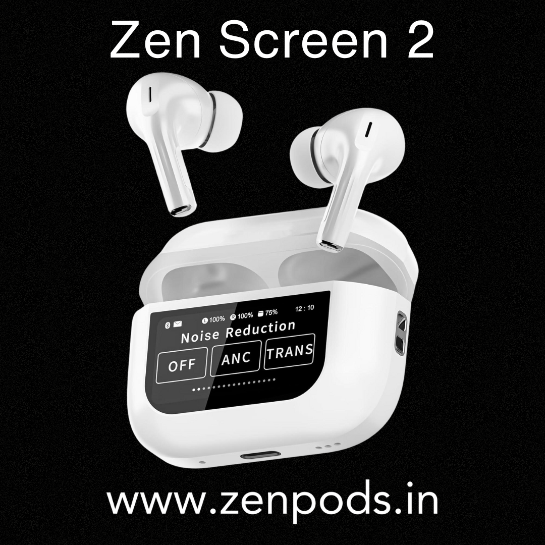 Zen Screen 2 with 1.41" HD Touch Screen Display + 100% ANC + GPS Tracking (Find my Device) + High Bass Drivers