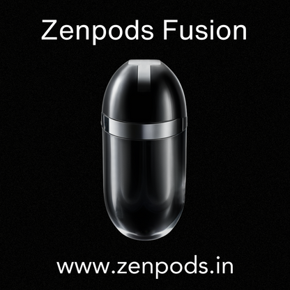 ZenPods Fusion Midnight Black - High Bass 13mm Drivers + 40Hrs Long Battery + Super-Low Latency Game Mode- IPX4 Water & Sweat Resistance